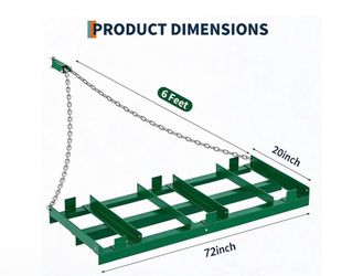 Green Steel Drag Harrow with Chain, 72x20 Inch