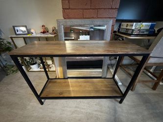 Wood and Metal Console Table 4 Feet Wide