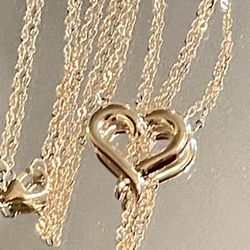 REDUCED 10KT Gold Open Heart On 18” Chain 