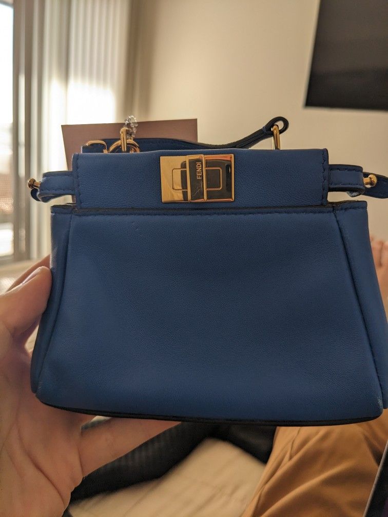 Fendi - Peekaboo Bag Leather Micro - Blue