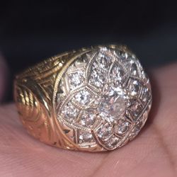 21kt Gold...... Over  Karat In Diamonds.  Center Stone Over 30 Points