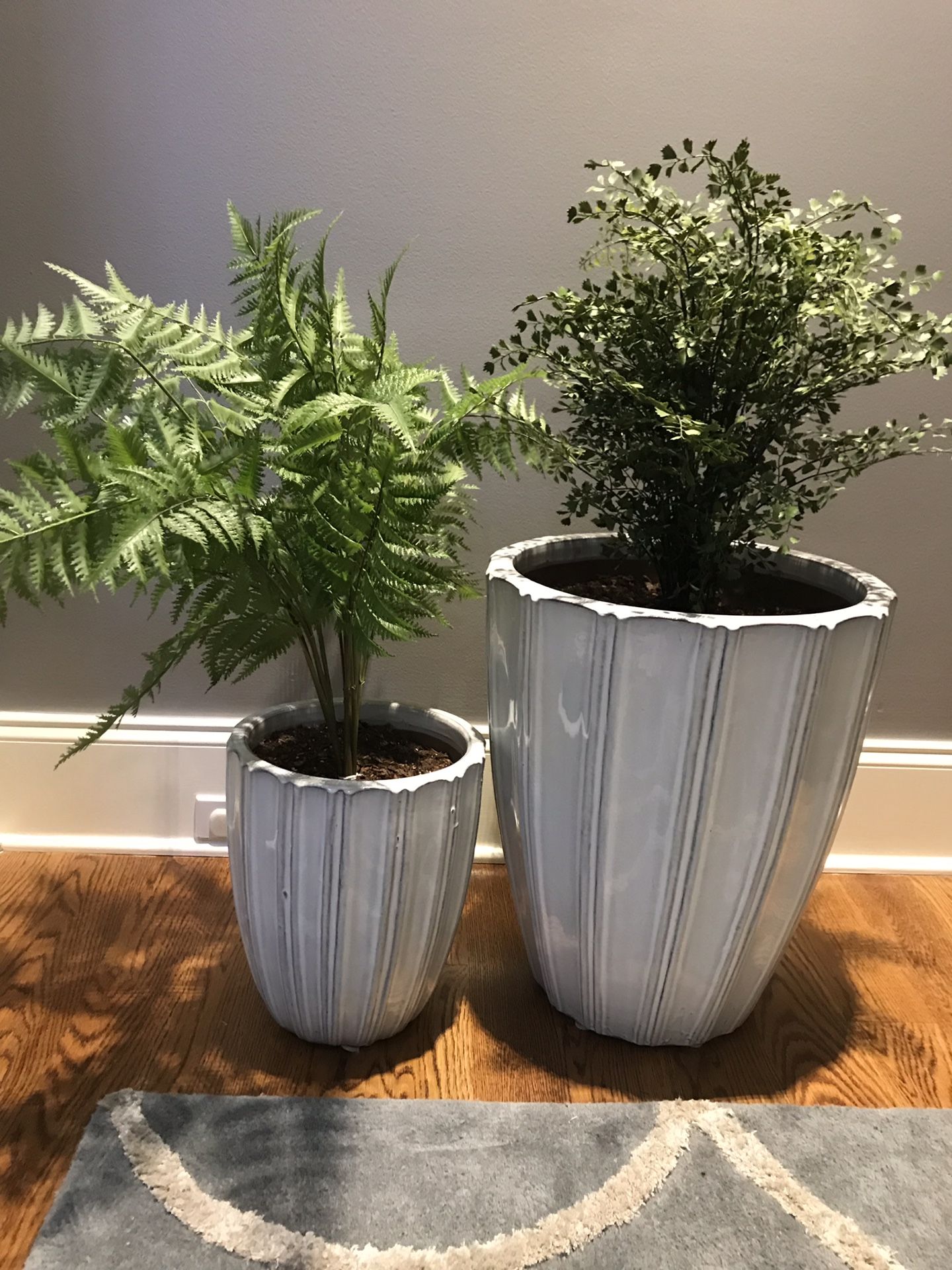 TWO large ceramic planters