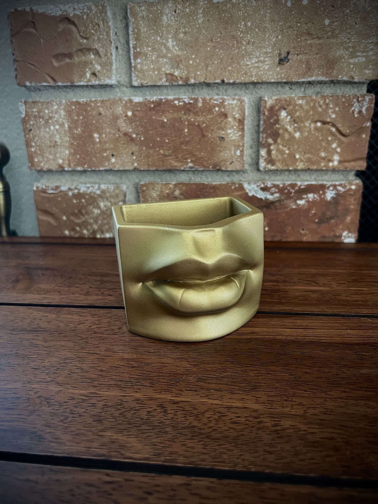 Sculpture Flower Pot Lips Desk Accessory 