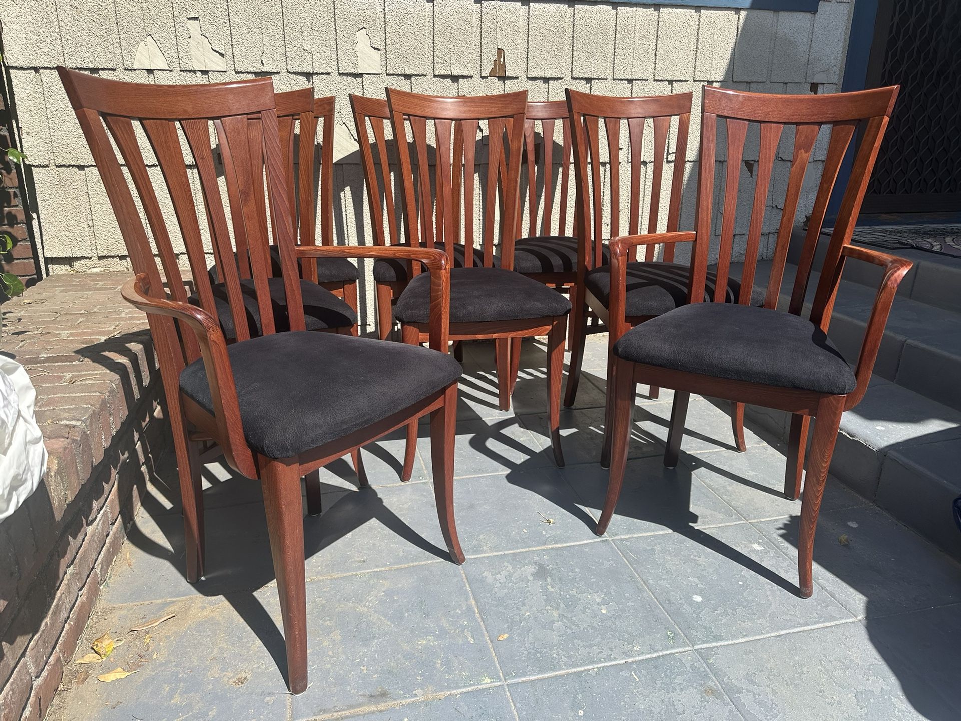 Stunning Vintage Set Of 8 A. Sibau Dining Chairs