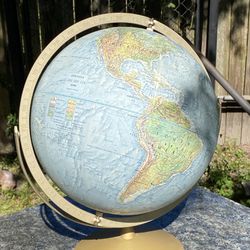 Vintage World Globe With Raised Topography 