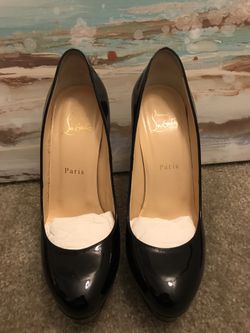Christian Louboutin Bianca 140 Patent Calf Black size 38.5