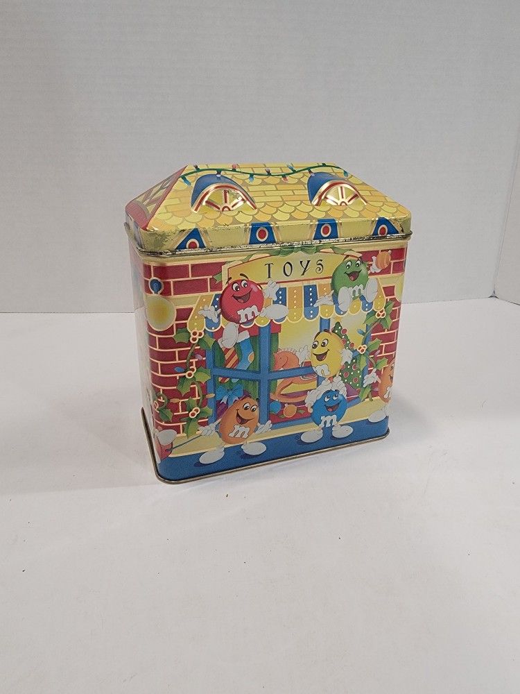 Vintage 1996 M & M Limited Ed. Christmas Village Series Tin - #03 Toy Shop M&Ms