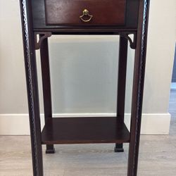 Vintage 1930s Wood Nightstand – Antique NYC Bedroom Set (Single Piece)