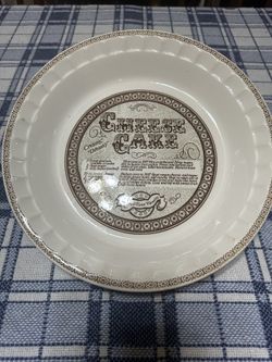 Vintage Royal China By Jeannette Recipe Series Pie Plate Cheesecake