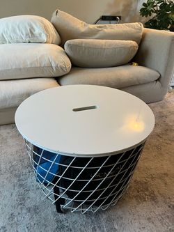 IKEA storage round table white 24 inch diameter