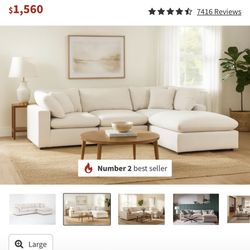 Living Spaces Zone Cloud Couch 