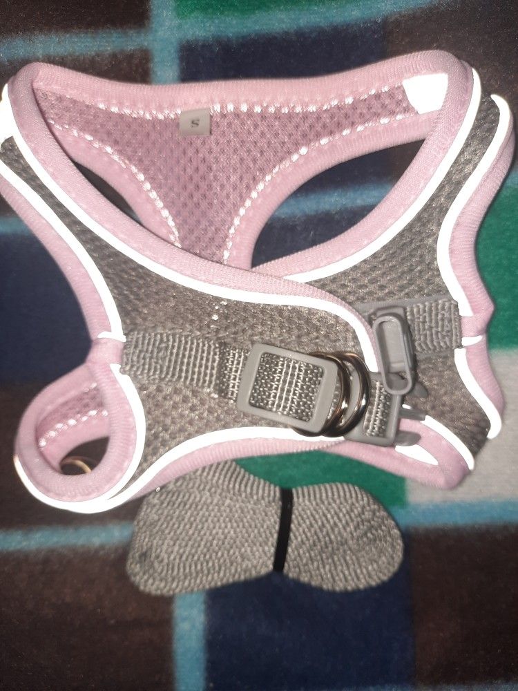 Pink And Grey Dog Harness