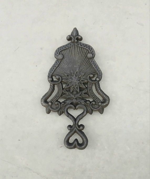 Vintage Cast Iron Double Hearts/Star Trivet