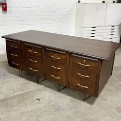 Vintage Mid Century Modern Credenza Executive Desk