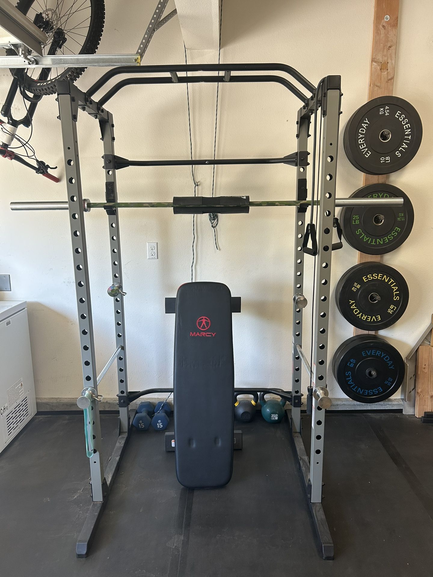 Squat Rack And Bench.