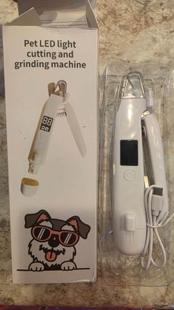 Dog Nail Clippers with Light, 2-in-1 Nail Clipper & Grinder Trimmer for Large Medium Small Dogs Cats, USB Rechargeable, Dual LED Quick Sensor & Safety