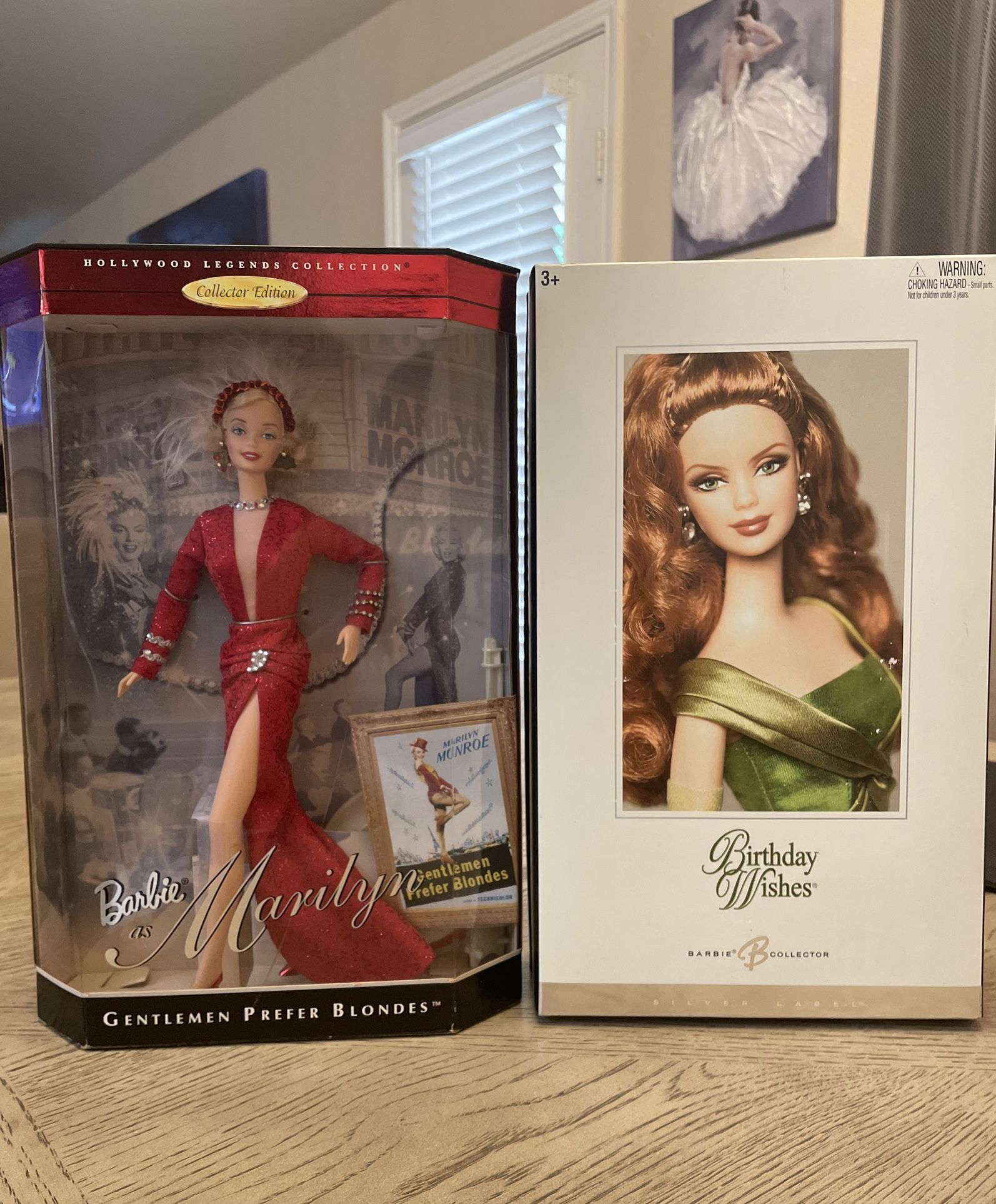 BUNDLE! 2004 Silver label Birthday Wishes Green barbie, Marilyn Monroe Collector edition 