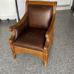 Leather And Wood Chair