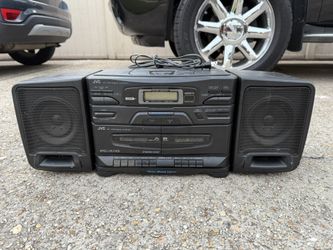 JVC PC-XC110 Portable CD/Dual Cassette Receiver System Tested Work No Remote