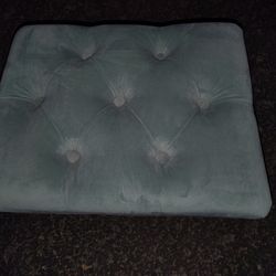 (2) Tufted  Ottoman Velvet Caribbean