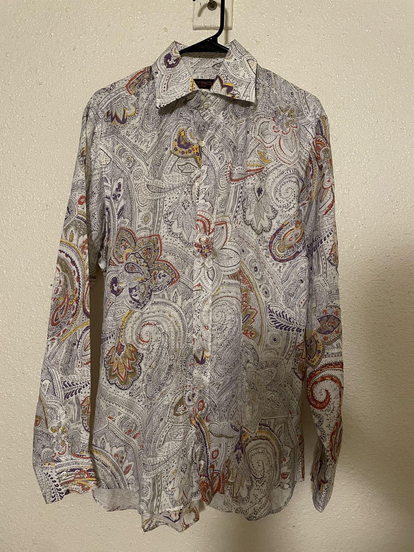 Etro Linen Grand Floral Men’s Dress Shirt 