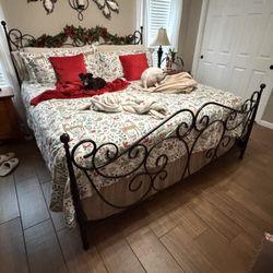 Iron Headboard, Footboard, And Frame