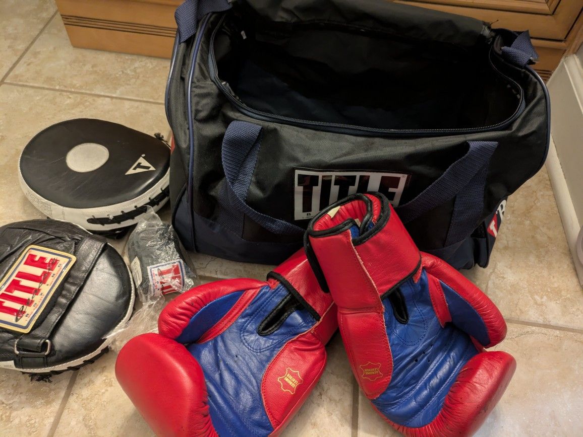Title Boxing Set With Gloves,  Bag, Mits