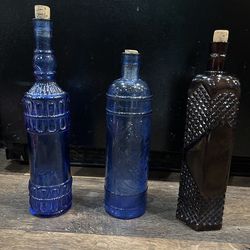 🍾3pcs VINTAGE Glass Bottler🍾