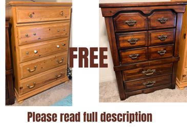 FREE dressers and table must move from upstairs room by yourself no help no delivery