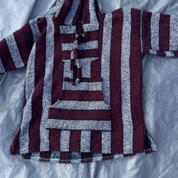 Mexican Poncho Hoodie Size Large