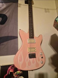 Pink Flames Electric Guitar