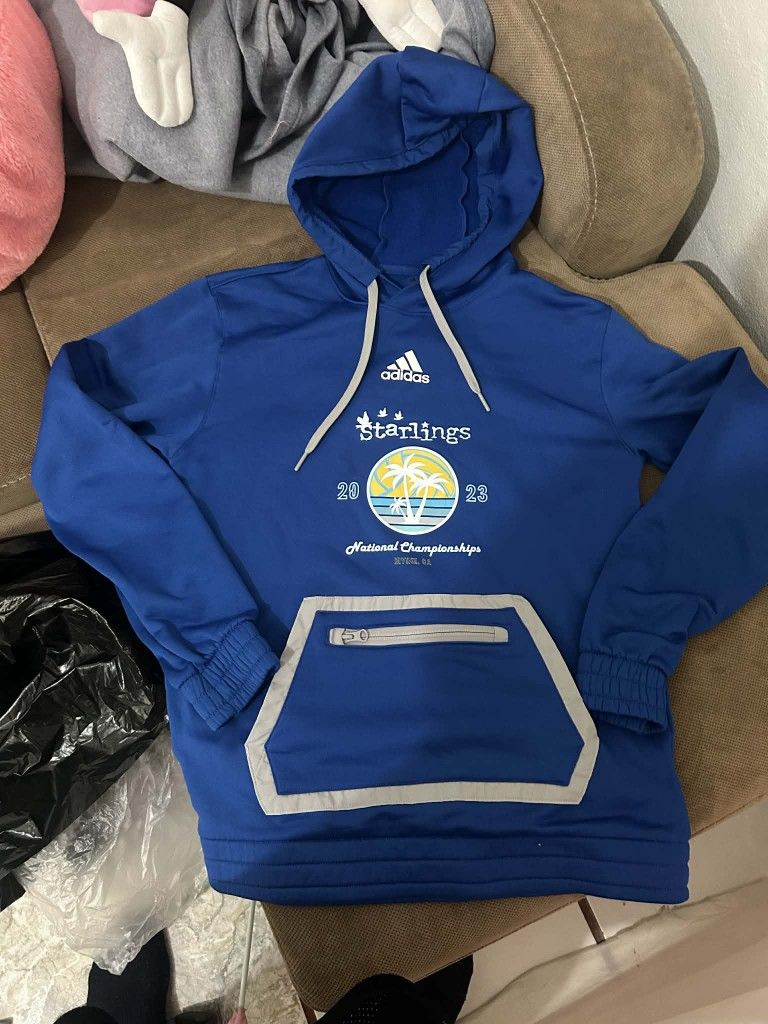 Adidas Blue Hoodie Men Size Small