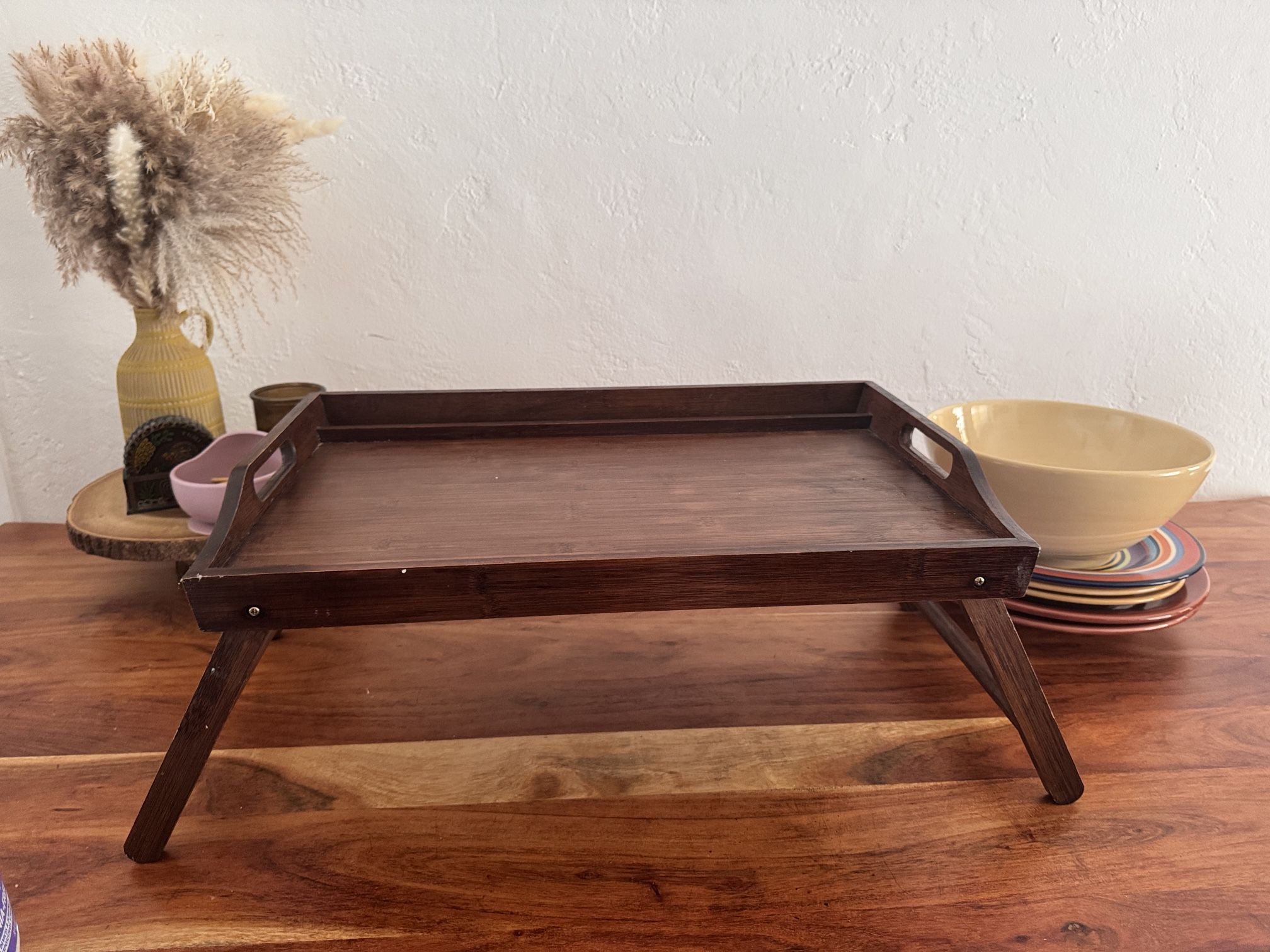 Wooden Breakfast Bed Tray Table