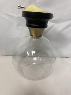  Modern Farmhouse 1-Light Flush Mount Ceiling Light Clear Glass Globe Black Gold Finish for Hallway, Entryway, Passway, Bedroom, Garage, Kitchen, Balc