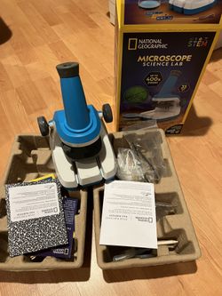 Microscope for Kids - Science Kit with an Easy-to-Use Kids Microscope, Up to 400x Zoom, Blank and Prepared Slides, Rock & Mineral Specimens, STEM Proj
