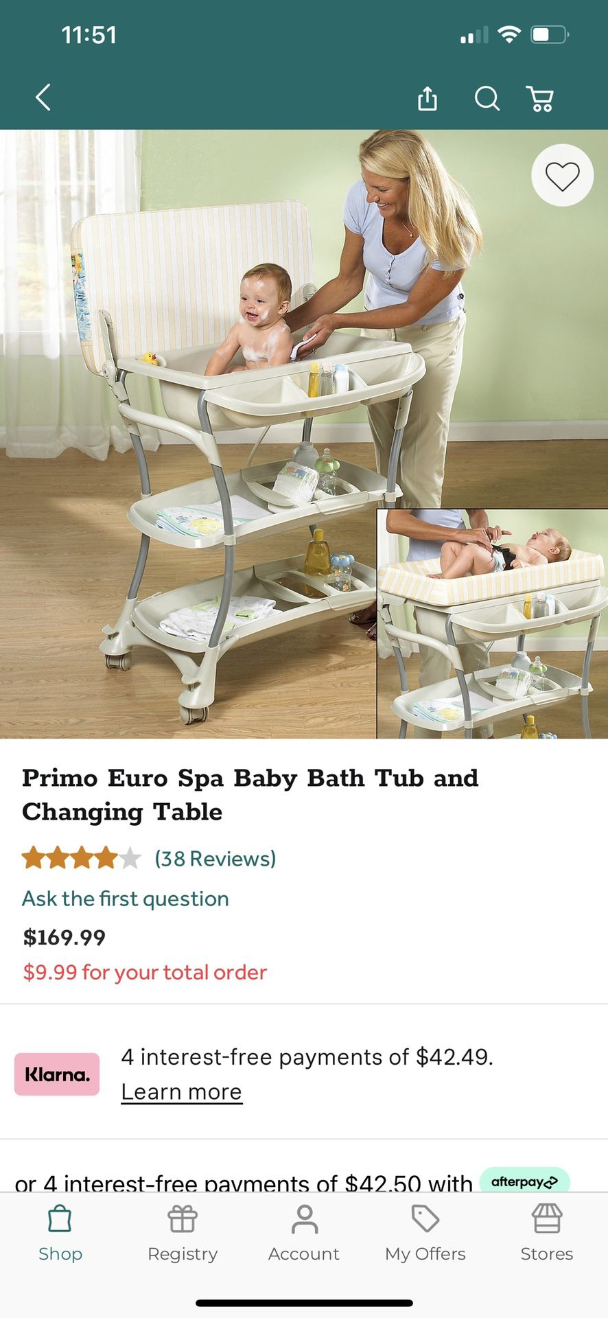 primo changing table and standing tub less no bending very convenient brand new
