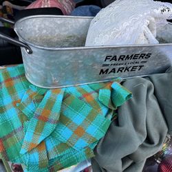 Farmers Market Galvanized Tray With Handles Plants 🪴 Pot Of Other Display