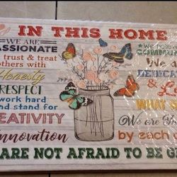 Home Inspirational Quote Canvas Wall Art