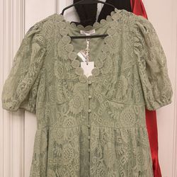 Bohme Sage Green Lace Dress