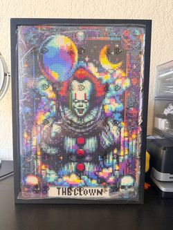 Handmade Pennywise IT Diamond Painting – Framed Horror Art