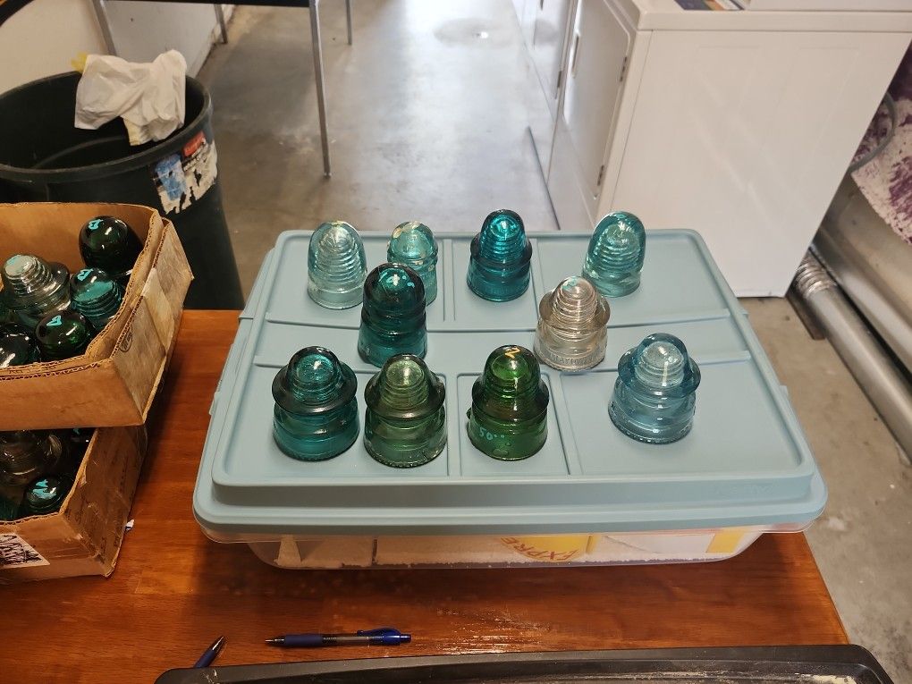 Assorted ANTIQUE Glass Insulators