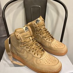 Nike Air Force 1 High LV8 (GS) Flax Wheat Sz 10 Women's/8.5 Mens  worn once 