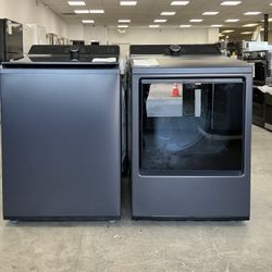 LG 5.3 cu. ft. Washer w/Agitator, TurboWash3D Tech, 7.3 cu. ft. Vented Electric Dryer w/EasyLoad Door, Sensor Dry Tech