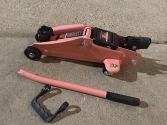 Low Profile Hydraulic Trolley Service/Floor Jack, 2 Ton (4000 lbs) Capacity, Lifting Range 5.1"-13", Pink