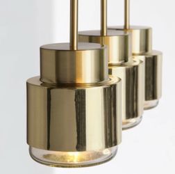 Copper and Hand Blown Glass Pendant Light