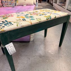 Vintage mid-century solid wood piano bench