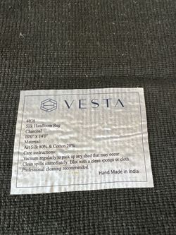 Vesta Silk Handloom Rug Charcoal Custom Order 13x17