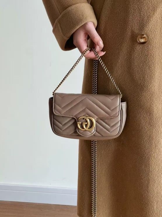 Leather Crossbody Shoulder Bag Super Mini Women's Milk Tea Nude