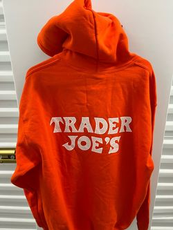 Trader Joe's Orange Graphic Hoodie M
