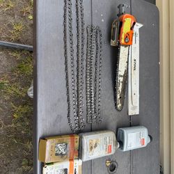 Sthil Pole saw assembly with different pole saw and chainsaw chains replacement!
